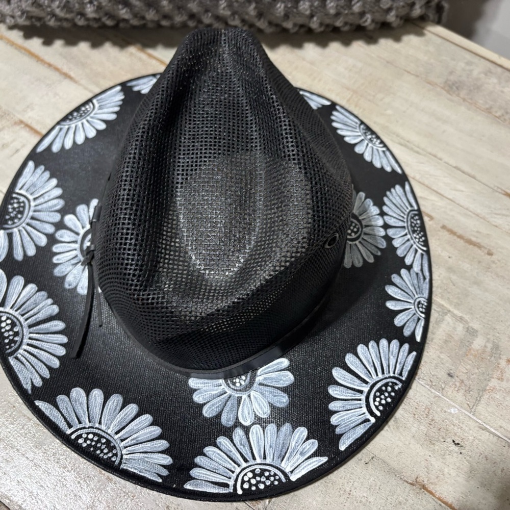 ❤️Madalais Hand-Painted Girosol Cowboy Hat - Picture 1 of 7